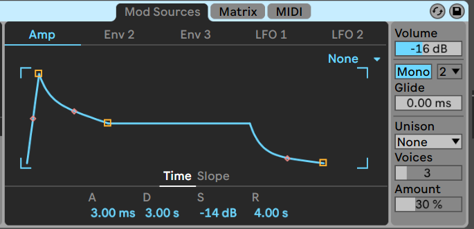 Ableton's Wavetable synth - ADSR for MS20 bass