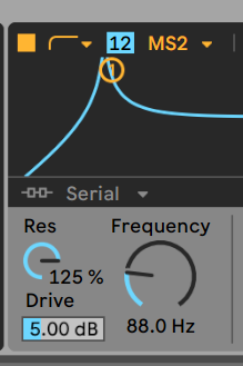 Ableton's Wavetable synth - high pass for bass boost