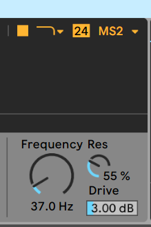 Ableton's Wavetable synth - lowpass MS20 filter