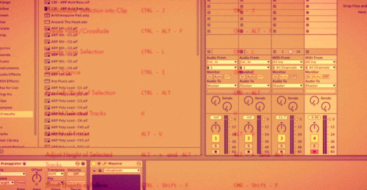 ableton live keyboard shortcut loop section