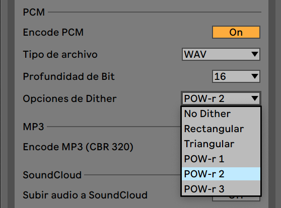 ableton live music production aulart rendering exporting track mastering mixing soundcloud settings options bit depth sample rate mp3