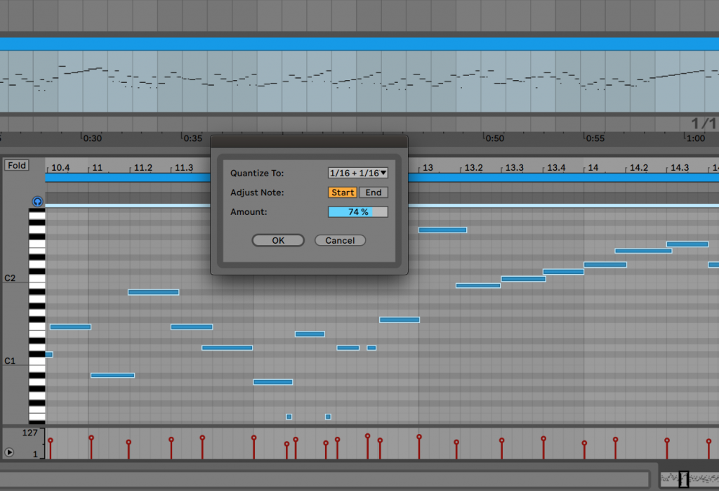 music production melody lines quantize quantization ableton live timing music theory midi notes keyboard piano